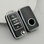 TPU automašīnas atslēgas korpuss automašīnas atslēgas pilna vāka aizsargsoma priekš VW Volkswagen Polo Tiguan Passat Golf Jetta Lavida Skoda Octavia