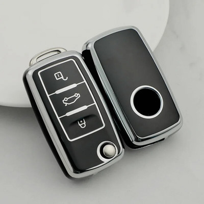 TPU automašīnas atslēgas korpuss automašīnas atslēgas pilna vāka aizsargsoma priekš VW Volkswagen Polo Tiguan Passat Golf Jetta Lavida Skoda Octavia