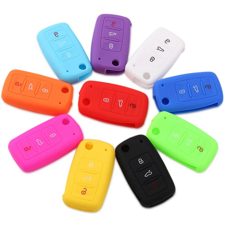 Silikoonist auto võtmeümbris Volkswagen polo passat golf 5 6 jetta tiguan Gol CrossFox Plus Eos Scirocco Beetle auto stiil