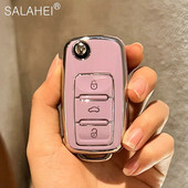 Auto võtmeümbrise kate puldiga võtmehoidja Volkswagen VW Bora Polo Tiguan Jetta Passat B5 B6 B7 Golf Beetle jaoks Skoda Octavia jaoks