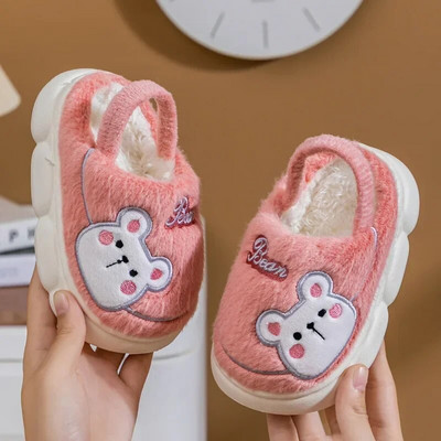 2023 Bebeluși Toamnă Iarnă Copii Fete Imprimare Fructe Interior Acasă Lână Blană Papuci Calzi Băieți Copii Antiderapante Toddler Pantofi din bumbac