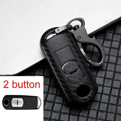 Süsinikust auto võtmekaane võtmeümbris Mazda 2 3 6 Axela Atenza CX-5 CX5 CX-3 CX-7 CX8 CX-9 2016 2017 2018 2/3 nupuga autokott jaoks