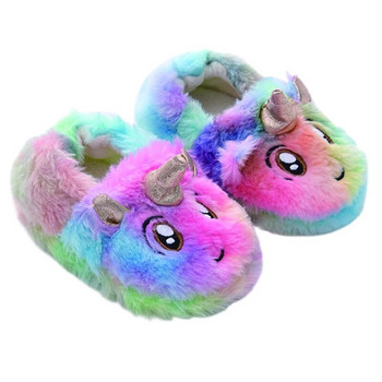 Модни зимни чехли за момичета за малки деца Плюшени топли анимационни животни Детски домашни обувки Малки детски домашни обувки Бебешки артикули