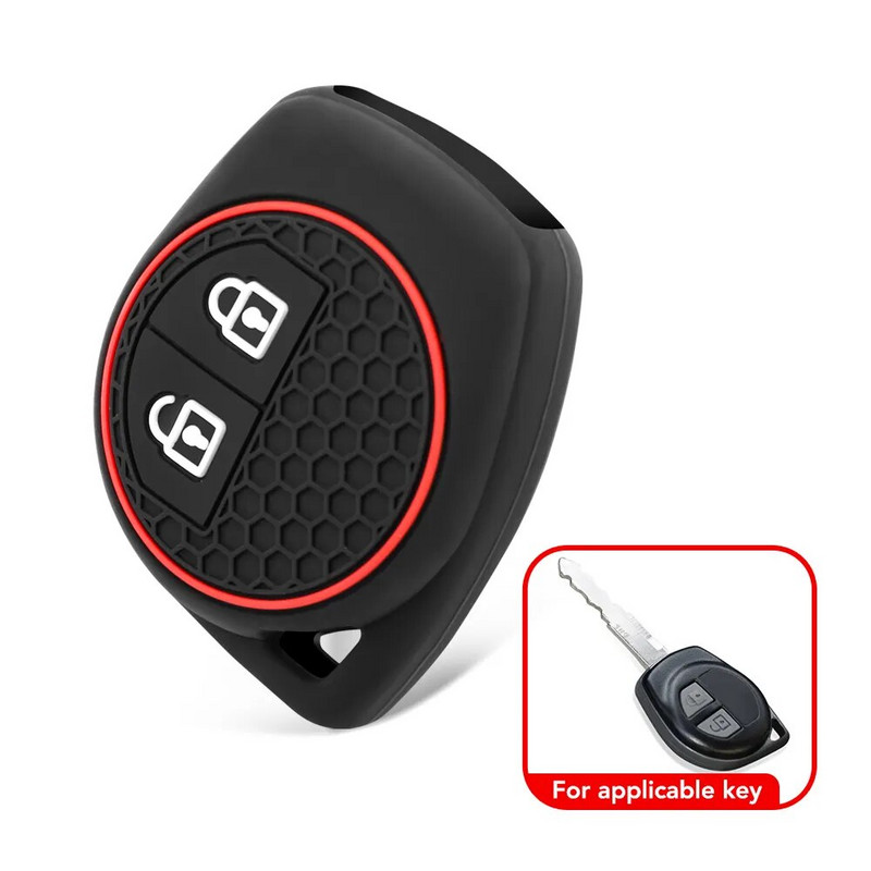 Κέλυφος θήκης τηλεχειριστηρίου μπρελόκ αυτοκινήτου 2 κουμπιών σιλικόνης για Suzuki SX4 Swift Grand Vitara Ciaz Liana Spresso Celerio Jimny Jeemny