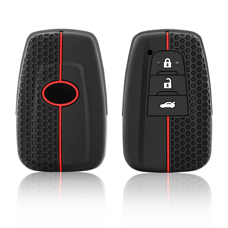 Silikoninis automobilio raktų dangtelis skirtas Toyota Corolla Rav4 Camry 70 CHR Prado 150 Highlander raktų dėklo laikiklio priedai Fob 2 3 mygtukai