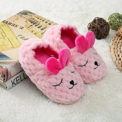 New Toddler Girls Slippers for Winter Plush Warm Rabbit Pink Bunny Child Home Shoes Little Kids House Indoor Footwear Baby Items