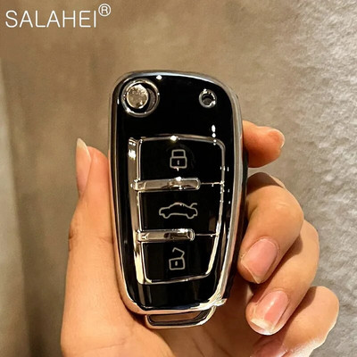 Νέα θήκη TPU αυτοκινήτου αναδιπλούμενη θήκη κλειδιού για Audi A1 A3 8P A4 A5 A6 C7 A7 S3 S7 S8 R8 Q2 Q3 Q5 Q7 Q8 SQ5 C5 C6 TT RS3 RS6 Αξεσουάρ