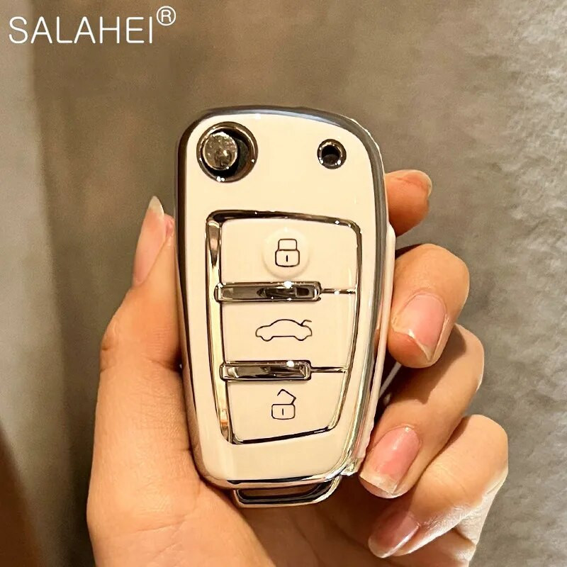 Νέα θήκη TPU αυτοκινήτου αναδιπλούμενη θήκη κλειδιού για Audi A1 A3 8P A4 A5 A6 C7 A7 S3 S7 S8 R8 Q2 Q3 Q5 Q7 Q8 SQ5 C5 C6 TT RS3 RS6 Αξεσουάρ