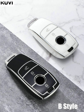 Galvan TPU калъф за ключове за кола Cover Shell Fob за Mercedes Benz ABCES Class W204 W205 W212 W213 W176 GLC CLA AMG W177