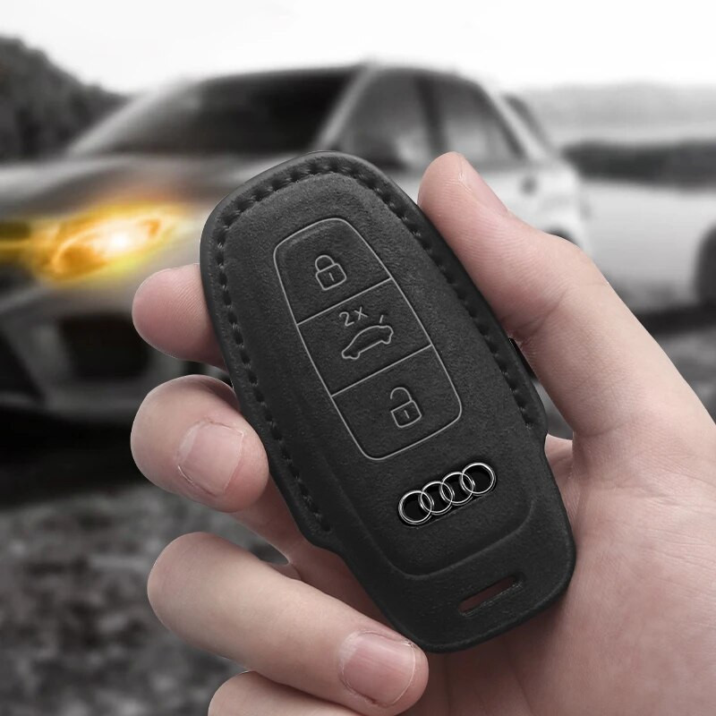 Odinis automobilio raktų dėklas, skirtas Audi A6 A4 A5 A7 A8 C8 Q8 8S 8W Q7 B9 4M S5 S4 S7 D5 TT TTS TFSI E-Tron raktų pakabuko zomšos priedai