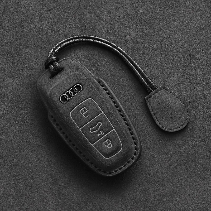 Odinis automobilio raktų dėklas, skirtas Audi A6 A4 A5 A7 A8 C8 Q8 8S 8W Q7 B9 4M S5 S4 S7 D5 TT TTS TFSI E-Tron raktų pakabuko zomšos priedai