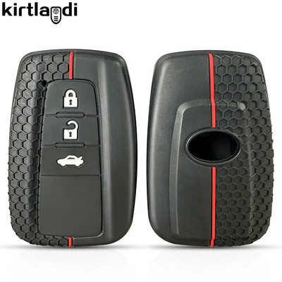 Silikoninis automobilio nuotolinio rakto dėklas, skirtas Toyota CHR Camry Prius Land Cruiser Prado baldams Corolla Yaris RAV4 Highlander grandinėle