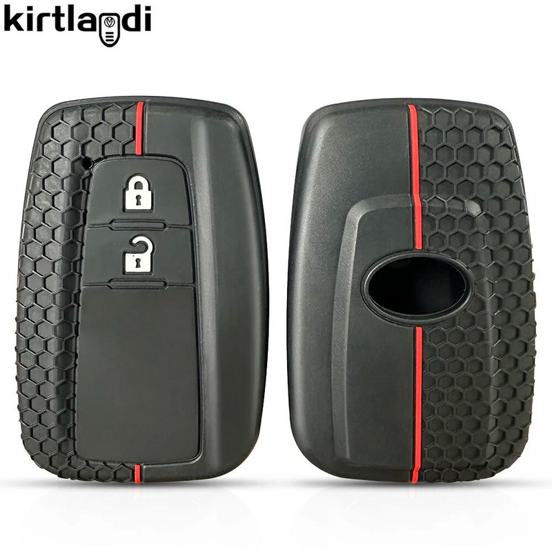Silikoninis automobilio nuotolinio rakto dėklas, skirtas Toyota CHR Camry Prius Land Cruiser Prado baldams Corolla Yaris RAV4 Highlander grandinėle