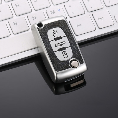 TPU nahast 2/3 nupuga auto puldi võtmeümbrise kate Citroen C2 C3 C4 C5 C6 C8 jaoks Peugeot 107 207 307 307S 308 407 607 jaoks