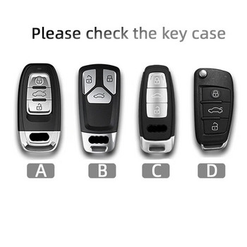 Кожен калъф за ключове за кола за Audi A1 A3 8V A4 B8 B9 A5 A6 C7 A7 A8 Q3 Q5 Q7 S4 S6 S7 S8 R8 TT Ключодържател Аксесоари от велур