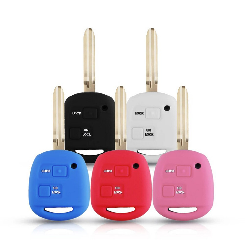 KEYYOU 2 mygtukų silikoninis automobilio raktų pakabuko dėklo dangtelis skirtas TOYOTA CAMRY RAV4 Corolla PRADO YARIS Tarago, skirtas LEXUS