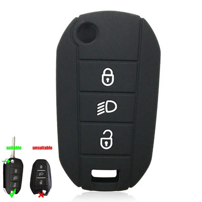 Silikoninis sulankstomas rakto pakabukas skirtas Peugeot 208 2008 301 308 3008 RCZ 508 408 2008 307 dėklas Citroen C3 C4 Berlingo 2021