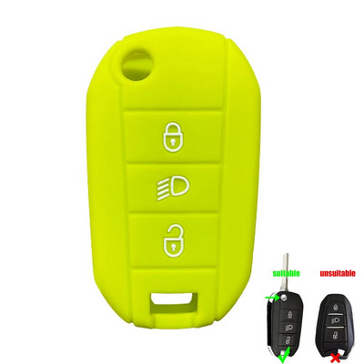Silikoninis sulankstomas rakto pakabukas skirtas Peugeot 208 2008 301 308 3008 RCZ 508 408 2008 307 dėklas Citroen C3 C4 Berlingo 2021