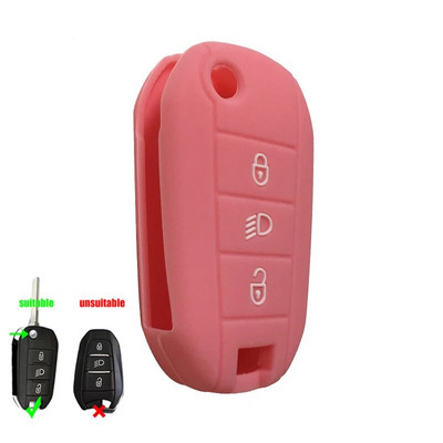 Silikoninis sulankstomas rakto pakabukas skirtas Peugeot 208 2008 301 308 3008 RCZ 508 408 2008 307 dėklas Citroen C3 C4 Berlingo 2021