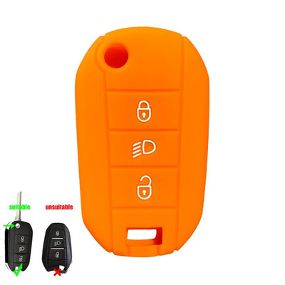 Silikoninis sulankstomas rakto pakabukas skirtas Peugeot 208 2008 301 308 3008 RCZ 508 408 2008 307 dėklas Citroen C3 C4 Berlingo 2021