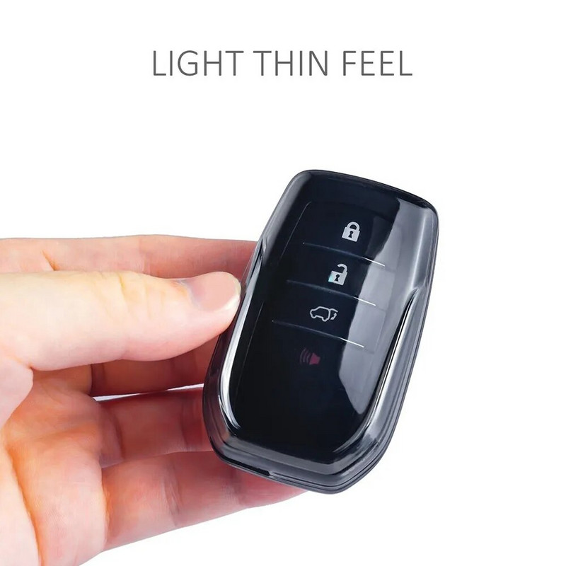 Husa neagra transparenta pentru chei pentru Toyota pentru Sienna pentru Venza pentru Hilux Accesorii pentru modificarea carcasei cheii
