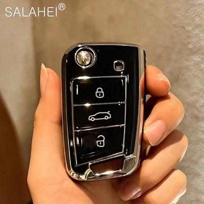 Kokkupandav auto võtmeümbrise kate Kaugkaitse VW Volkswagen Golf 7 MK7 Tiguan MK2 SEAT Ateca Leon FR 2 Ibiza Skoda Octavia A7 jaoks