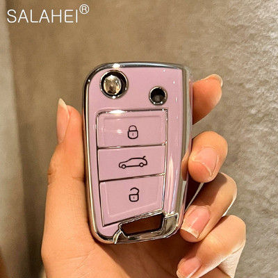 Kokkupandav auto võtmeümbrise kate Kaugkaitse VW Volkswagen Golf 7 MK7 Tiguan MK2 SEAT Ateca Leon FR 2 Ibiza Skoda Octavia A7 jaoks