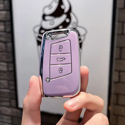 Νέα τσάντα καλύμματος θήκης κλειδιού αυτοκινήτου TPU Smart με 3 κουμπιά για VW Volkseagen Passat B8 Magotan για Skoda Superb A7 Kodiaq Seat Shell Fob