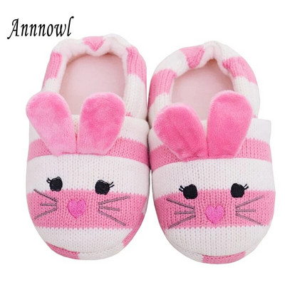 Kids Slippers Winter Warm Children Shoes for Boys Todller Girl Cartoon Puppy Knitted Rubber Sole Home Wear House Crochet Loafers
