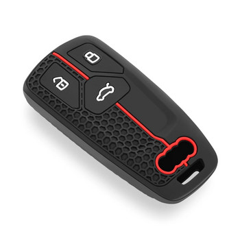 Κάλυμμα θήκης κλειδιού τηλεχειριστηρίου αυτοκινήτου σιλικόνης για Audi A4 B9 A5 A6 8S 8W Q5 Q7 4M S4 S5 S7 TT TTS TFSI RS Προστατευτικό Fob χωρίς κλειδί