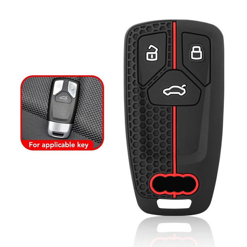 Silikoninis automobilio nuotolinio valdymo pulto dangtelis skirtas Audi A4 B9 A5 A6 8S 8W Q5 Q7 4M S4 S5 S7 TT TTS TFSI RS Protector Fob be rakto