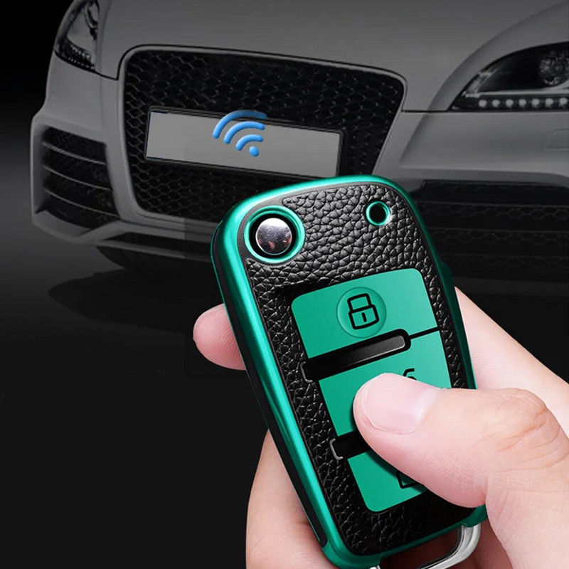 Kožna TPU preklopna futrola za ključeve automobila za Audi A3 8L 8P A4 B6 B7 B8 A6 C5 C6 4F RS3 Q3 Q7 TT 8L 8V S3 Dodaci za privjesak za školjke