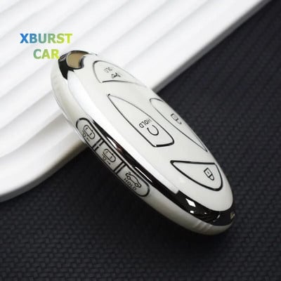 5/7Bottons Silver Edge Smart Key Shell Fob, skirtas Hyundai Kona Ev Grandeur GN7 2023 TPU automobilio raktų dėklo dangtelio laikiklio priedai