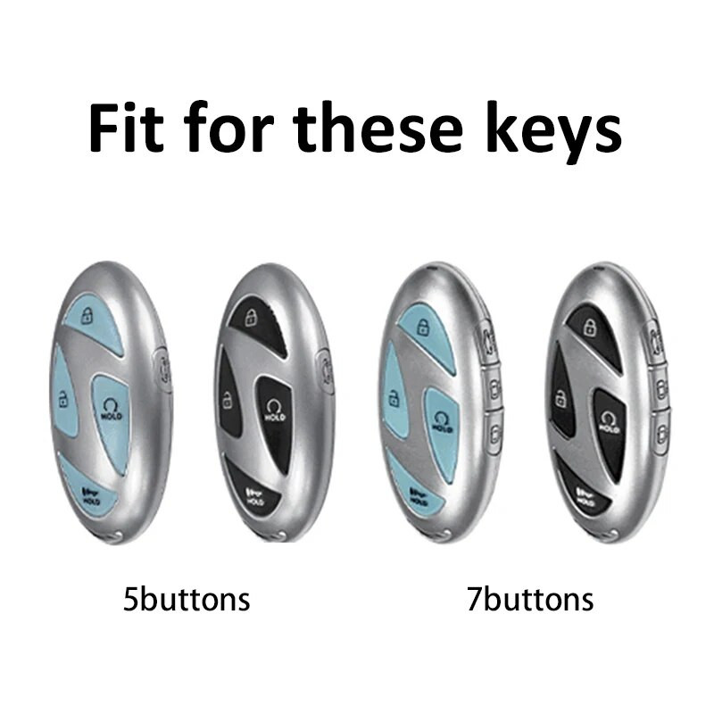 5/7 Bottons Silver Edge Smart Key Shell Fob za Hyundai Kona Ev Grandeur GN7 2023 TPU kućište za ključeve automobila Držač Dodatna oprema
