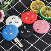 KEYYOU 3 pogu silikona automašīnas atslēgas vāciņa futrālis priekš Mercedes Benz Smart City Roadster Fortwo atslēgu turētāja vāciņa automašīnas stila veidošanai