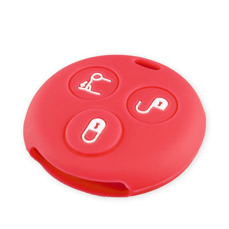 KEYYOU 3 butoane husă din silicon pentru chei de mașină husă fob pentru Mercedes Benz Smart City Roadster Fortwo husă suport cheie stil de mașină
