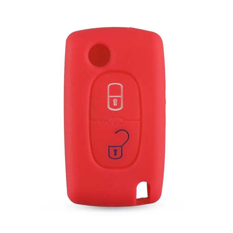 KEYYOU Peugeot 207 307 308 407 607 807 jaoks Citroen C1 C2 C3 C4 C5 C6 Berlingo Picasso 2 nupuga silikoonist auto võtmehoidja ümbris