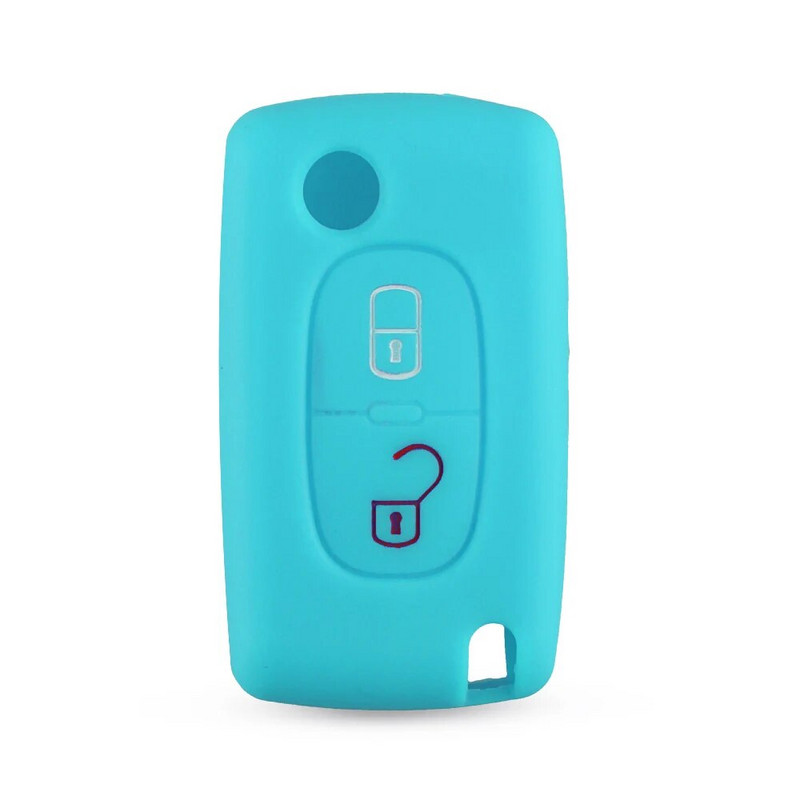 KEYYOU Peugeot 207 307 308 407 607 807 jaoks Citroen C1 C2 C3 C4 C5 C6 Berlingo Picasso 2 nupuga silikoonist auto võtmehoidja ümbris