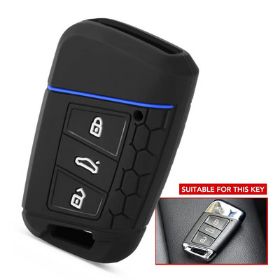 Silikono rakto dėklo dangtelis, skirtas Volkswagen PASSAT B8 Skoda Kodiaq Superb A7 2016 2017 2018 2019 2020 berakčio pultelio apvalkalo odos laikiklis