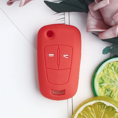 KEYYOU silikona tālvadības pults atslēgas vāciņa futrāļa futrālis priekš Opel Vauxhall Corsa Astra Vectra Signum tālvadības pults Flip Salokāms automašīnas atslēgas apvalks 2 poga