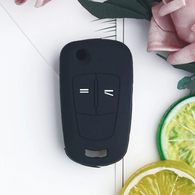 KEYYOU silikona tālvadības pults atslēgas vāciņa futrāļa futrālis priekš Opel Vauxhall Corsa Astra Vectra Signum tālvadības pults Flip Salokāms automašīnas atslēgas apvalks 2 poga