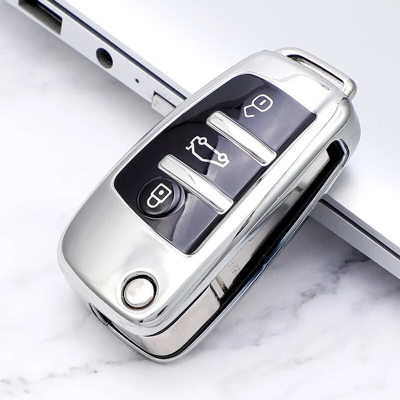 3 nupuga TPU ümberpööratav auto võtmeümbrise kate Audi C6 R8 A1 A3 Q3 A4 A5 Q5 A6 A7 S6 B6 B7 B8 8P 8V 8L TT RS Sline tarvikud