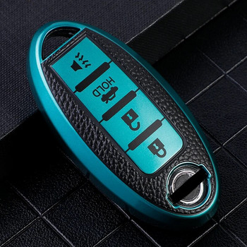 Калъф за калъф за ключове с 4 бутона за Nissan Leaf Micra Qashqai J11 J10 X Trail T32 Versa Note Patrol Key Fob Cover Аксесоари