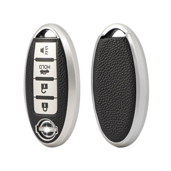 Калъф за калъф за ключове с 4 бутона за Nissan Leaf Micra Qashqai J11 J10 X Trail T32 Versa Note Patrol Key Fob Cover Аксесоари