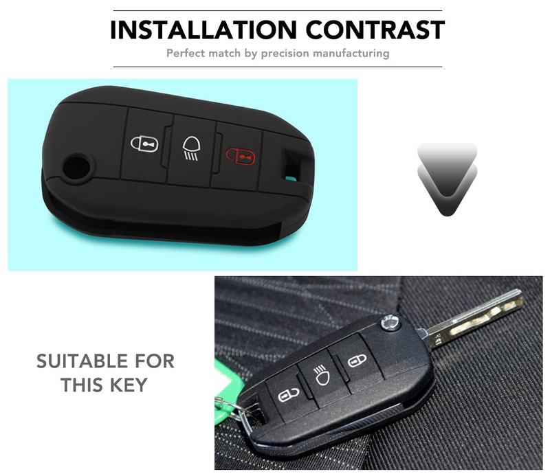 Τσάντα κλειδιού για Peugeot 508 301 2008 3008 408 για Citroen C4 CACTUS C5 C3 C4L Τηλεχειριστήριο αυτοκινήτου Κέλυφος κλειδιού Θήκη σιλικόνης Τσάντα κάλυψης 3 κουμπιά