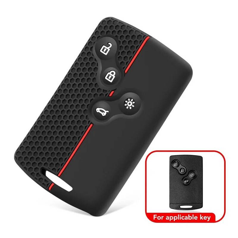 4 mygtukų automobilio rakto silikono dangtelio apsauginis laikiklis, skirtas Renault Clio Logan Megane 2 3 Koleos Scenic Card raktų pakabuko dėklui