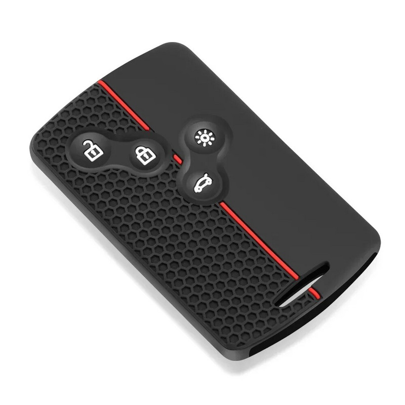 4 mygtukų automobilio rakto silikono dangtelio apsauginis laikiklis, skirtas Renault Clio Logan Megane 2 3 Koleos Scenic Card raktų pakabuko dėklui