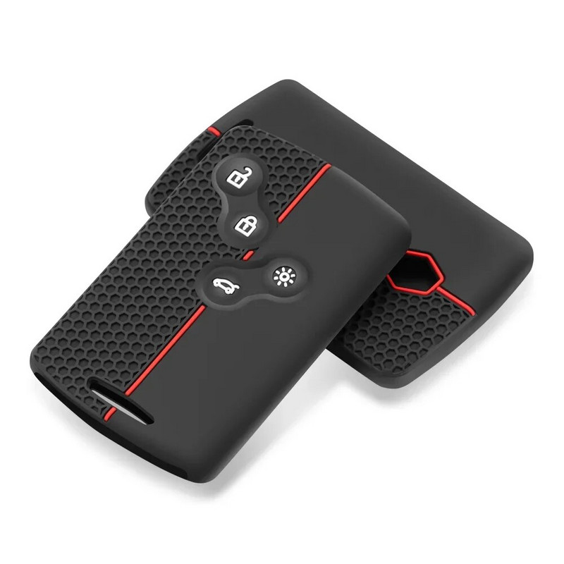 4 mygtukų automobilio rakto silikono dangtelio apsauginis laikiklis, skirtas Renault Clio Logan Megane 2 3 Koleos Scenic Card raktų pakabuko dėklui