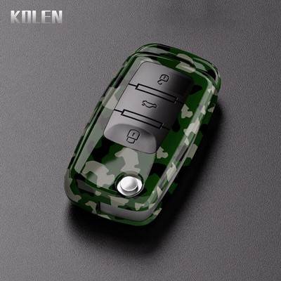 ABS Κέλυφος θήκης κλειδιού αυτοκινήτου από ανθρακονήματα για VW Volkswagen Polo Golf Passat Beetle Tiguan Seat Leon Altea Skoda Octavia Kodiaq