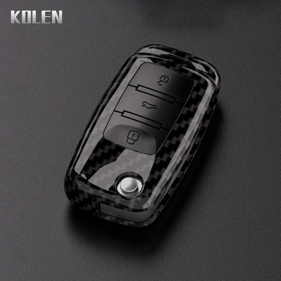 ABS Κέλυφος θήκης κλειδιού αυτοκινήτου από ανθρακονήματα για VW Volkswagen Polo Golf Passat Beetle Tiguan Seat Leon Altea Skoda Octavia Kodiaq